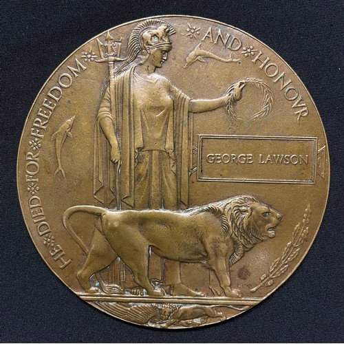 3010 - WW1 British Death Plaque to George Lawson.