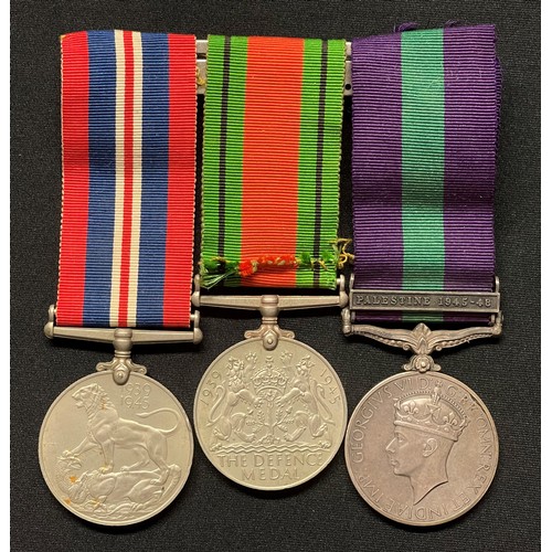 3025 - WW2 British RAF Medal Group comprising of General Service medal with Palestine 1945-48 Clasp, War Me... 