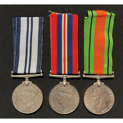 3027 - WW2 British India Service Medal, War Medal and Defence Medal. All complete with ribbons.