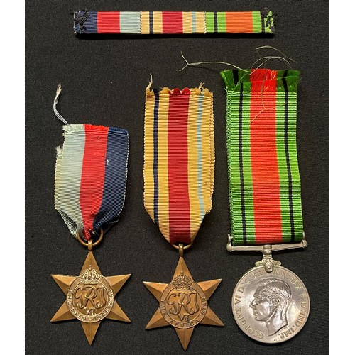 3031 - WW2 British Medal Group comprising of 1939-45 Star, Africa Star and Defence Medal. Complete with rib... 