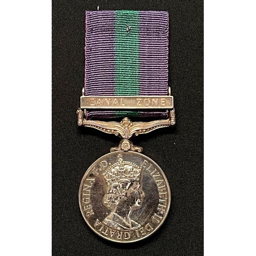 3040 - ERII General Service Medal with Canal Zone Clasp to 22217306 LCPL AG Edwards, Welsh Guards. Complete... 