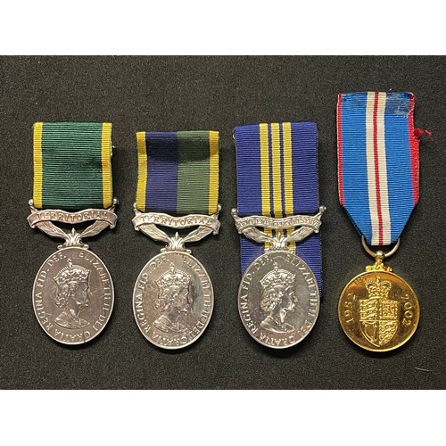 3042 - Four Copy/Replacemet Medals all complete with ribbons: Jubille Medal 1952-2002: ERII Army Emergency ... 