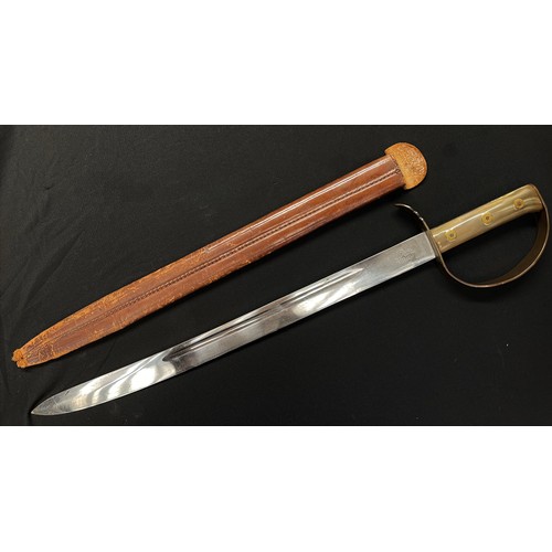 3046 - Boarding Cutlass with fullered single edged blade 455mm in length maker marked 