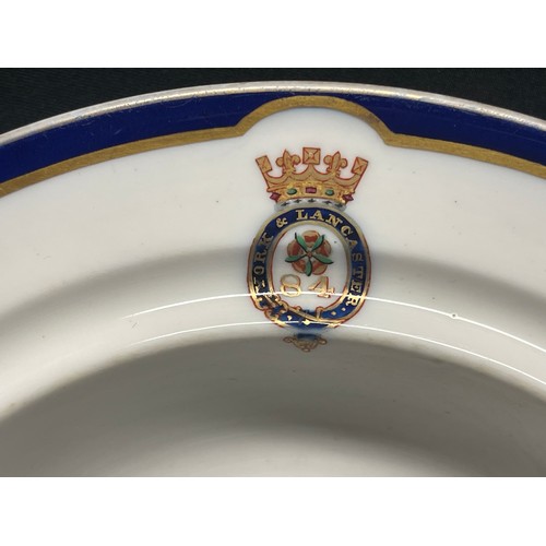 3063 - A collection of Officers Mess China pre WW1 and later: York & Lancaster Regiment Serving Bowl: LVII ... 