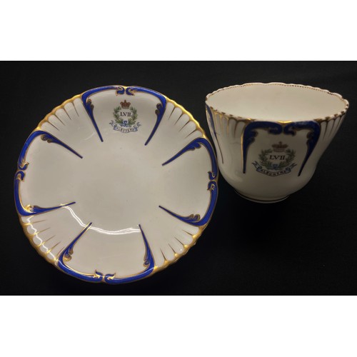 3063 - A collection of Officers Mess China pre WW1 and later: York & Lancaster Regiment Serving Bowl: LVII ... 