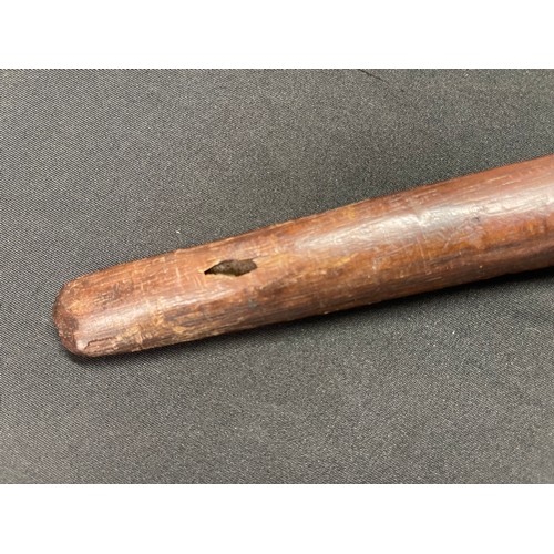 3069 - A Javanese Kris with figural hardwood grip and serpentine blade 315mm in length, overall length 410m... 