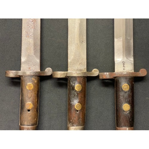 3070 - A collection of three Lee Metford bayonets: One maker marked 