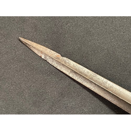 3072 - A Brunswick Rifle Bayonet with fullered double edged blade 550mm in length, brass grip, overall leng... 