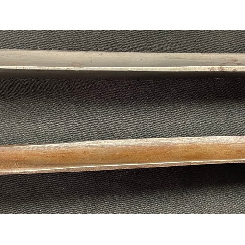 3075 - A near pair of steel socket bayonets: both with 400m long blades, one maker marked 