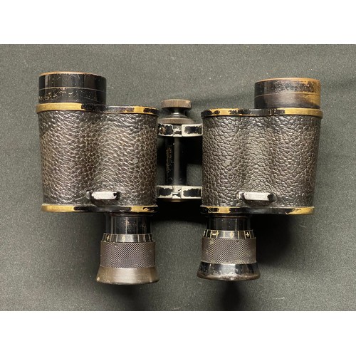 3091 - WWI British 6x 30 binoculars, maker marked 