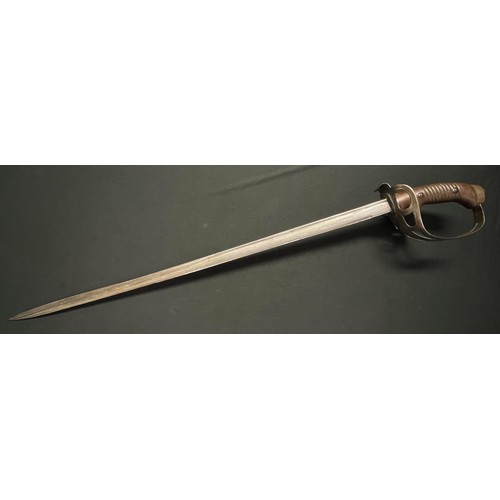 3103 - WW1 Imperial German 1889 pattern Prussian cavalry officer's sword, 81cm fullered blade, marked Weyer... 