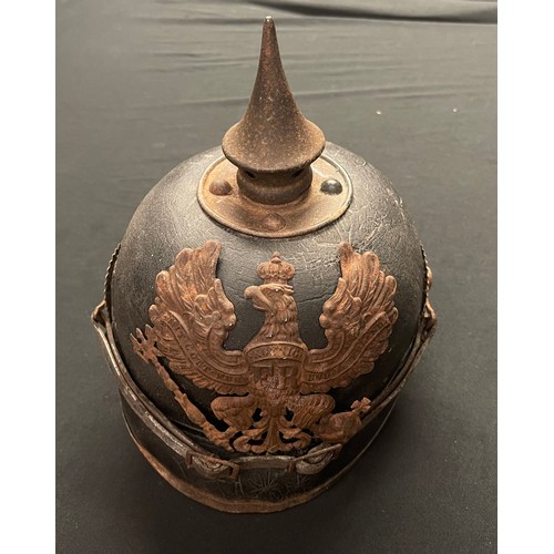 3104 - WW1 Imperial German Pickelhaube Helmet. Unrestored original condition. Complete with Prussian Helmet... 