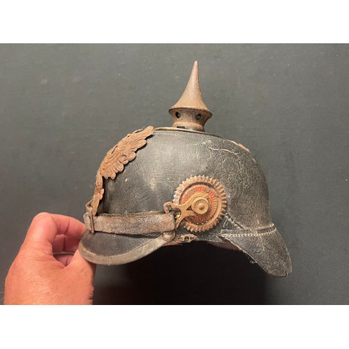 3104 - WW1 Imperial German Pickelhaube Helmet. Unrestored original condition. Complete with Prussian Helmet... 