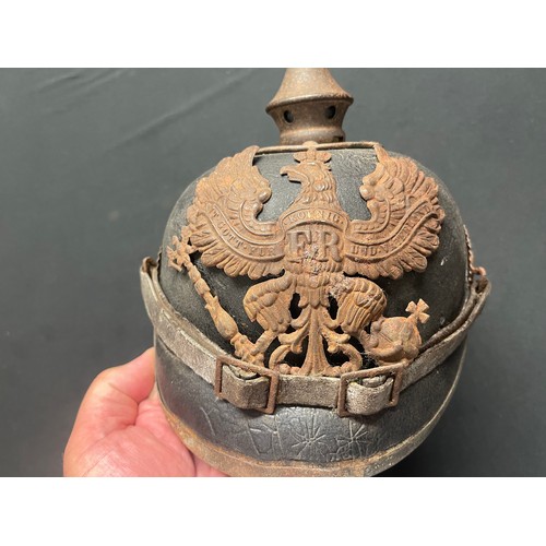 3104 - WW1 Imperial German Pickelhaube Helmet. Unrestored original condition. Complete with Prussian Helmet... 