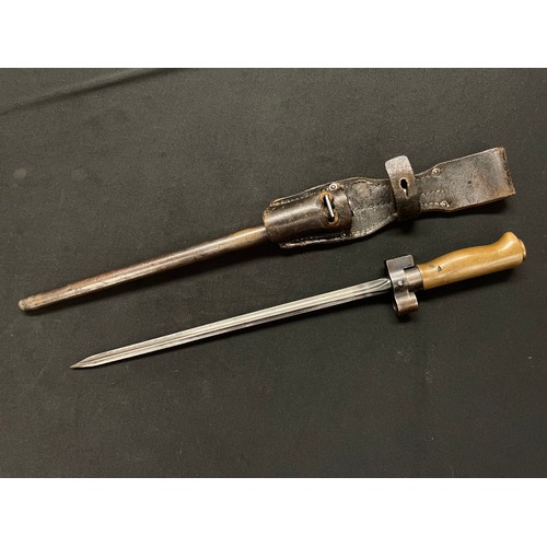 3105 - WW1 Imperial German Modified and shortened Captured French Lebel Bayonet with modified German K98 Fr... 