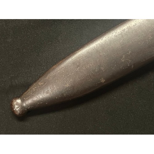 3111 - WW1 Imperial German S98/05nA Bayonet with blued single edged fullered blade, maker marked 