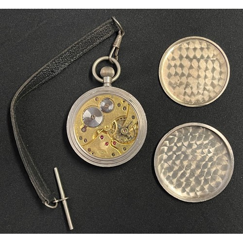 3116 - WW2 British Doxa GSTP pocket watch marked to reverse with WD Broad Arrow GSTP H00943. Enamel dial wi... 