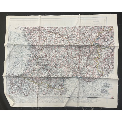 3136 - WW2 British RAF Silk Escape Map of France Code letter C/D.