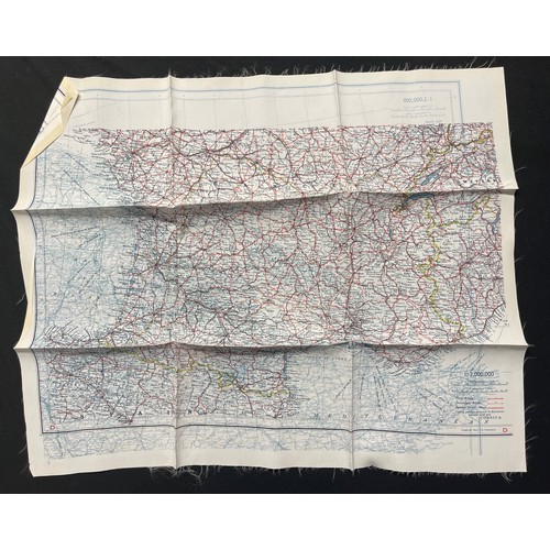 3137 - WW2 British RAF Silk Escape Map of France code C/D.