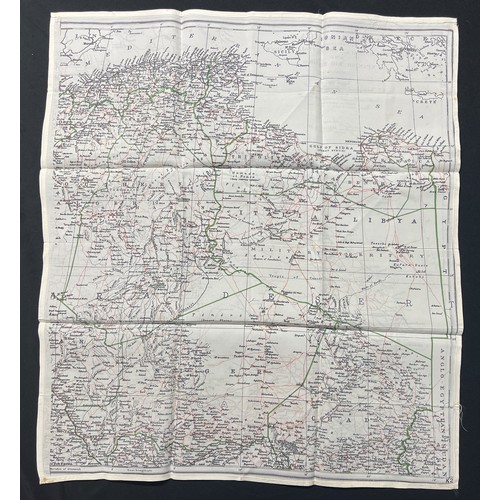3140 - WW2 British RAF Silk Escape Map of North Africa Code Letter K2/K3.