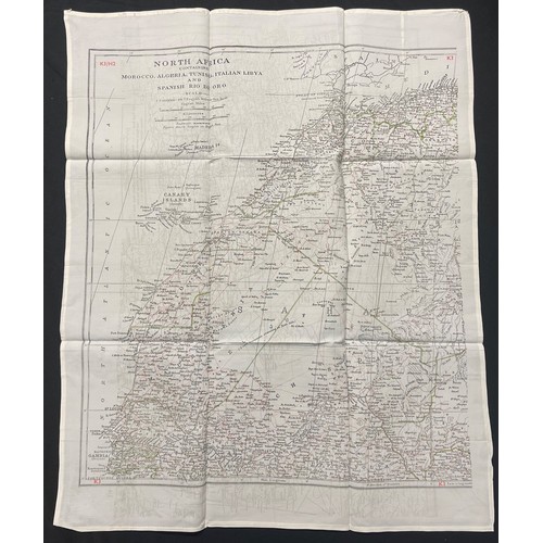 3141 - WW2 British RAF Silk Escape Map of North Africa Code Letter H2/K3.