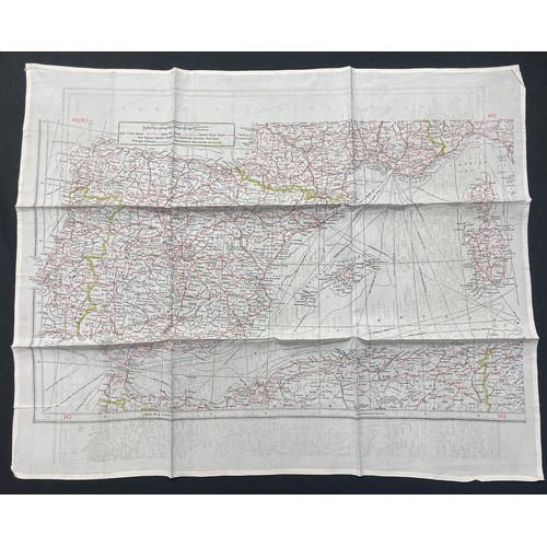 3141 - WW2 British RAF Silk Escape Map of North Africa Code Letter H2/K3.