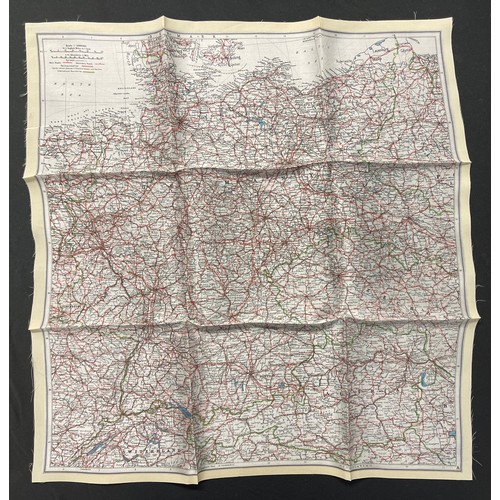 3142 - WW2 British RAF Silk Escape Map of Germany. Code letter A. Single Sided Map.