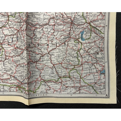 3142 - WW2 British RAF Silk Escape Map of Germany. Code letter A. Single Sided Map.