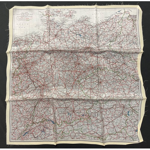 3143 - WW2 British RAF Silk Escape Map of Germany. Code letter A. Single Sided Map.