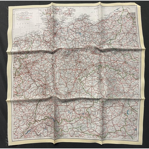 3144 - WW2 British RAF Silk Escape Map of Germany. Code letter A. Single Sided Map.