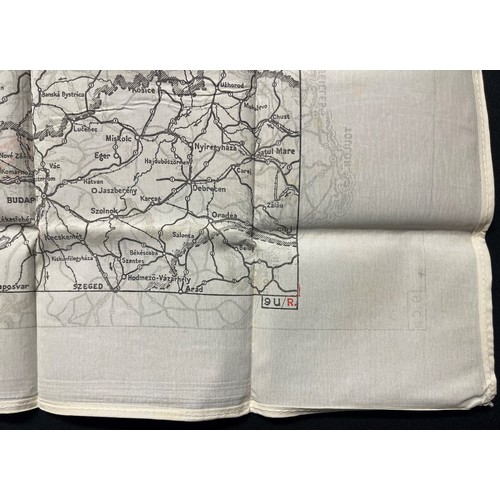 3146 - WW2 British RAF Silk Escape Map of France and Germany. Code letter 9C(a) / 9U/R. Double sided.