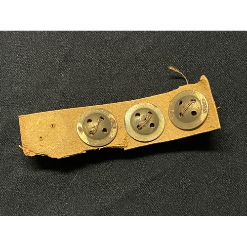 3165 - WW2 British Fly Button Escape Compass. Unissued and still sewn onto original cardboard backing. Thre... 