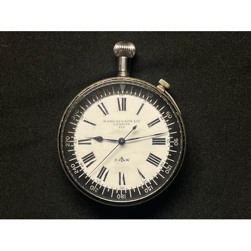 3171 - WW2 British Royal Naval Fleet Air Arm issue chrome cased deck watch, the enamel dial with Roman nume... 