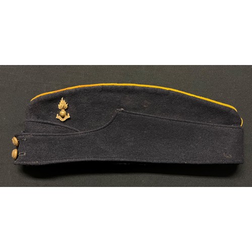 3172 - WW2 British Royal Engineers private purchase dress field service cap. Dark blue body with yellow pip... 