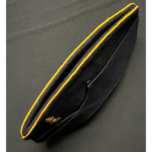 3172 - WW2 British Royal Engineers private purchase dress field service cap. Dark blue body with yellow pip... 