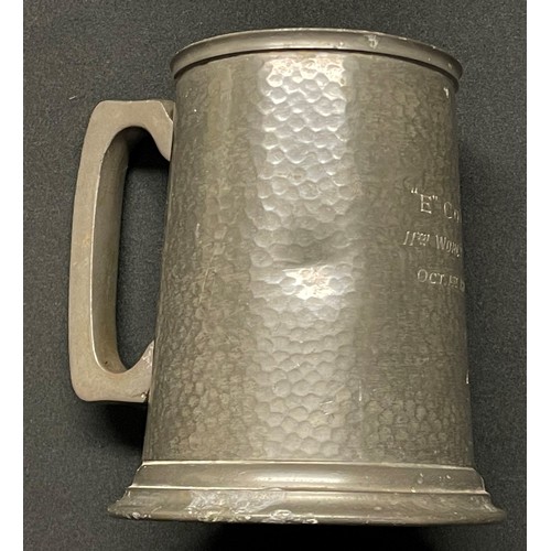 3173 - WW2 British Home Guard Presentation Pewter Tankard engraved 
