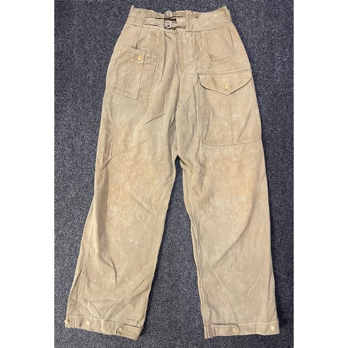 3184 - WW2 British Jungle Battledress Trousers. Indian made. Small size approx 26 inch waist.