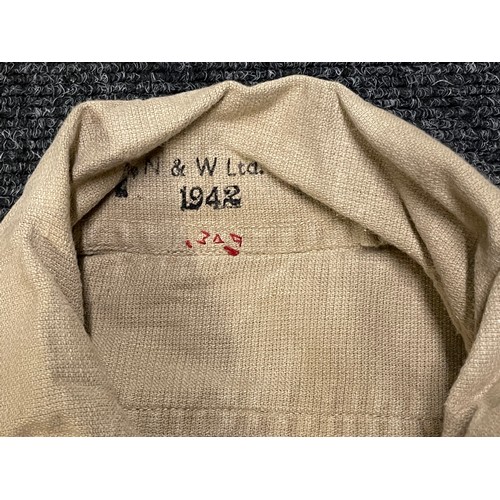 3185 - WW2 British Army Khaki Drill Officers Shirt dated 1942 by 