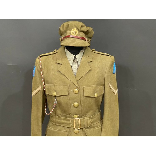 3193 - Reproduction WW2 British ATS Uniform comprising of Other Ranks 1st pattern Service Dress cap complet... 