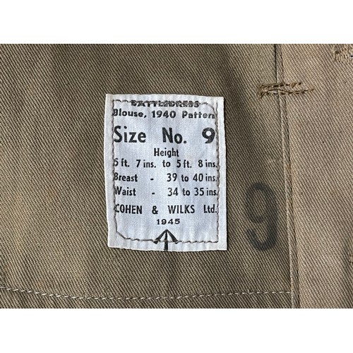 3196 - WW2 British Army 1940 Pattern Battledress Blouse, size 9 39 to 40 inch chest and 34 to 35 waist, mak... 