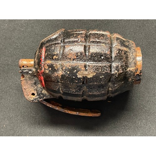 3207 - WW2 British No.36 Mills Grenade. INERT & FFE. Solid metal training example. Original paint finish.