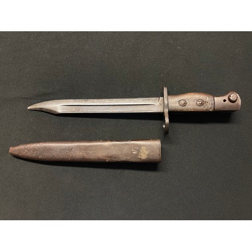 3209 - WW2 British No5 Jungle Carbine Bayonet with 197mm long Bowie style blade, maker marked 