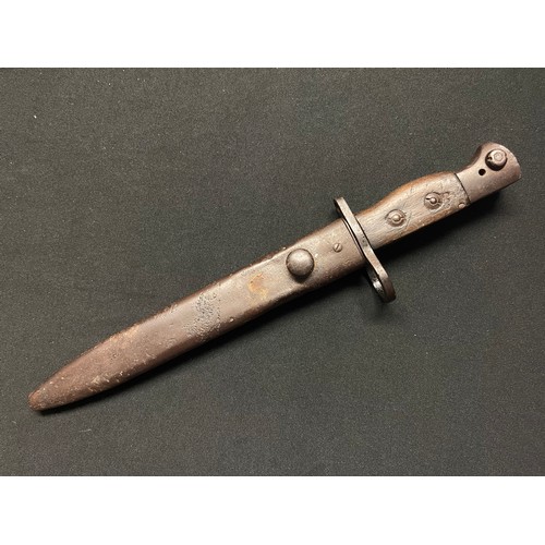 3209 - WW2 British No5 Jungle Carbine Bayonet with 197mm long Bowie style blade, maker marked 