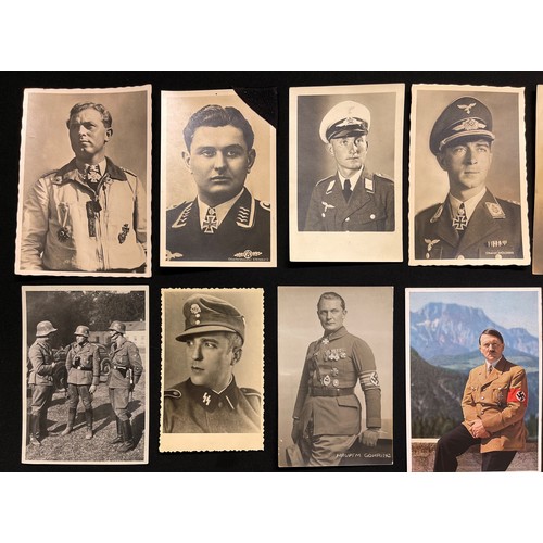 3217 - WW2 Third Reich Photographic Postcard collection comprising of 9 Luftwaffe photos, 2 SS, 11 Heer and... 