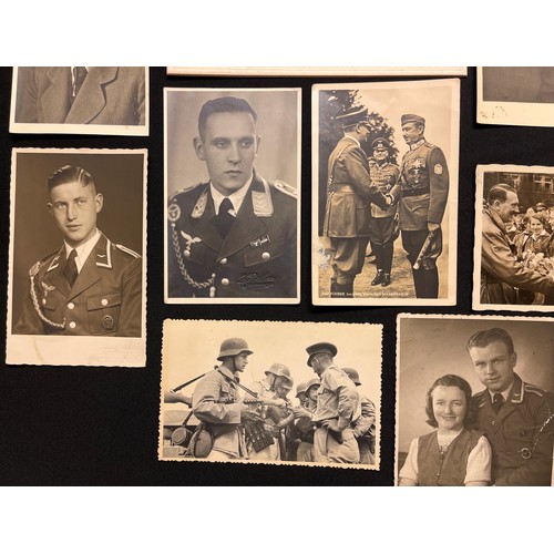 3219 - WW2 Third Reich Photographic Postcard collection: 10 Heer, 7 Luftwaffe, 11 Political / Misc. Large S... 