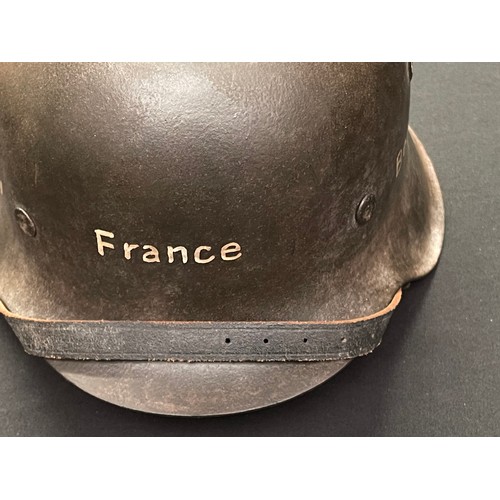 3222 - WW2 Third Reich M42 Steel Helmet painted with battle honours of 2nd Battalion The Lincolnshire Regim... 