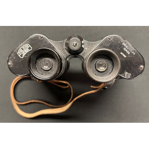 3225 - WW2 Third Reich 10x50 Dienstglas Binoculars by Carl Zeiss, Jena. Serial number 227969. Complete with... 