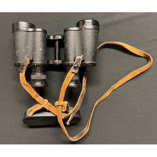 3226 - WW2 Third Reich 6x30 Dienstglas Binoculars late war unmarked example. Complete with neck strap and l... 