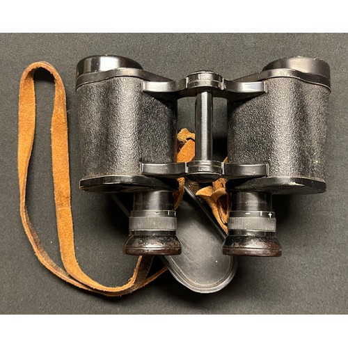 3226 - WW2 Third Reich 6x30 Dienstglas Binoculars late war unmarked example. Complete with neck strap and l... 