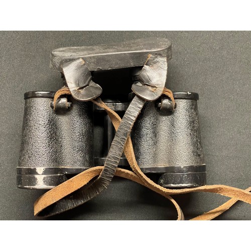 3227 - WW2 Third Reich 6x30 Dienstglas Binoculars late war unmarked example. Complete with neck strap and l... 